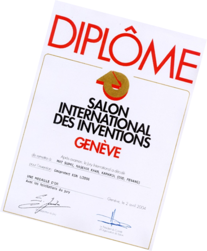 Gold Medal with Jury Appreciation – Geneva International Exhibition of Product and invention Geneva 2004