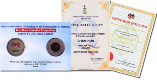 Silver Award  Invention/Innovation Competition:   Expo S & T 2003Champion Public Service Quality Award, Penang   2002Certificate of Appreciation  DID's Innovation